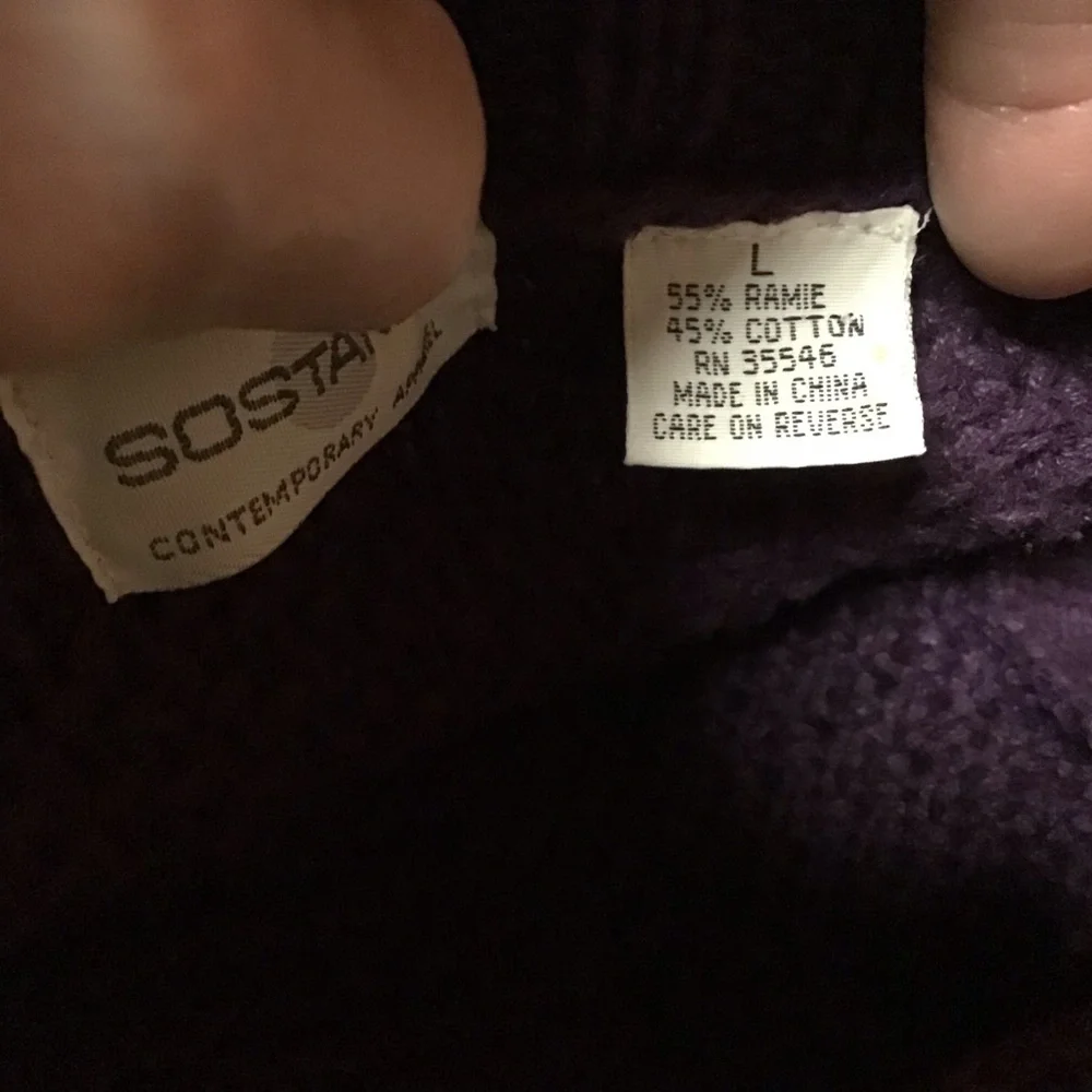 Vintage 90s purple oversized cardigan - Picture 3 of 11